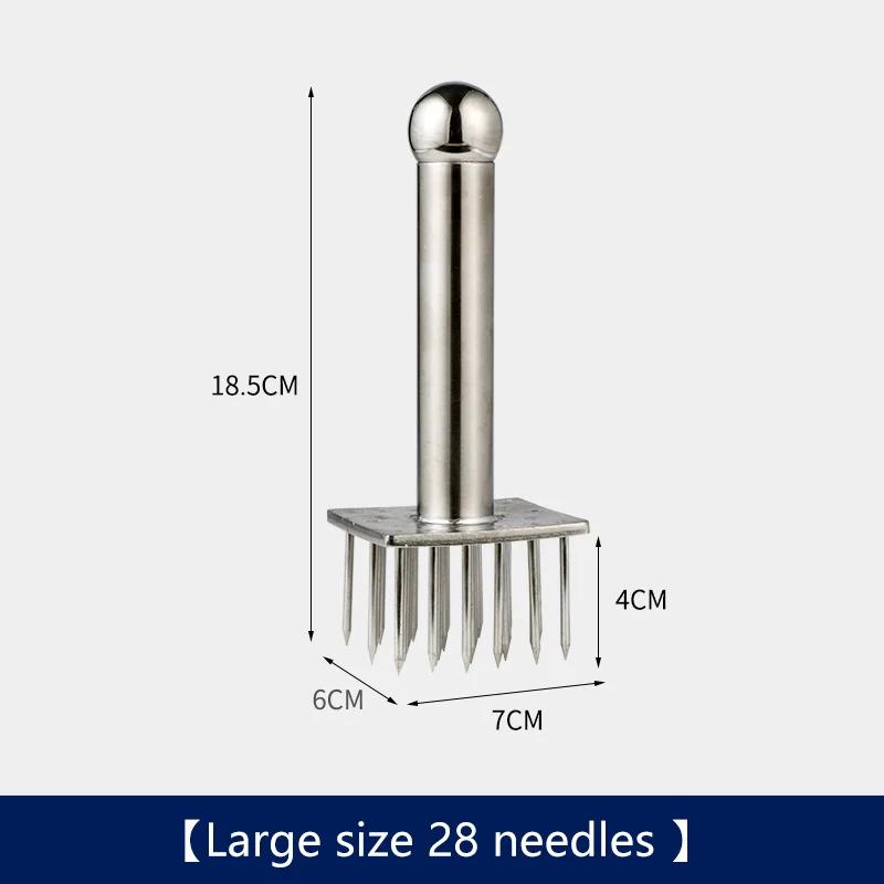 Kitchen Loose Tender Meat Needle Stainless Steel Profession Cooking Meat Tenderizer Tool For Beef Tender Steak Pork Chop Hammer