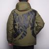 Adidas Colorblock Logo Print Hooded Down Jacket Men Outerwear Army-Green H23085