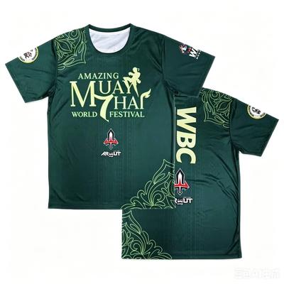 WBC Muay Thai Konvention T-shirt Herr Dam Snabbtorkande Andningsbar Muay Thai Boxning Tränings-T-shirt Streetwear Sportkläder Kortärmad