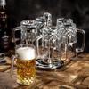MDNG Diamond Glass Beer Mugs (Set of 4)