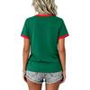 T-shirt décontracté pour femme à col en V et manches courtes avec imprimé USA - Haut léger et respirant pour l'été, idéal pour un usage quotidien