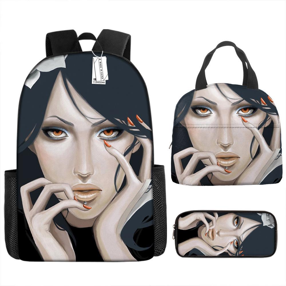 Naruto Schoolbag Elementary School Boys Large Capacity Schoolbag Lunch Bag Pencil Case Three-piece Set