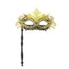 Elegant Detachable Half Face Mask Set With Metal And Rhinestones Decoration For Costume Parties And Halloween