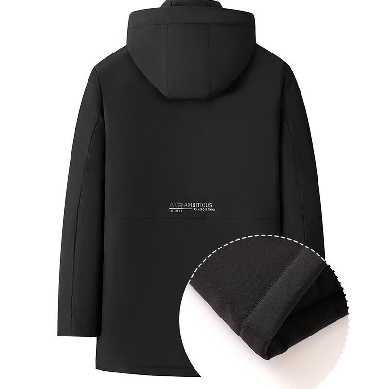 Fengmao Men's Removable Hood Wool-Filled Mid-Length Winter Coat