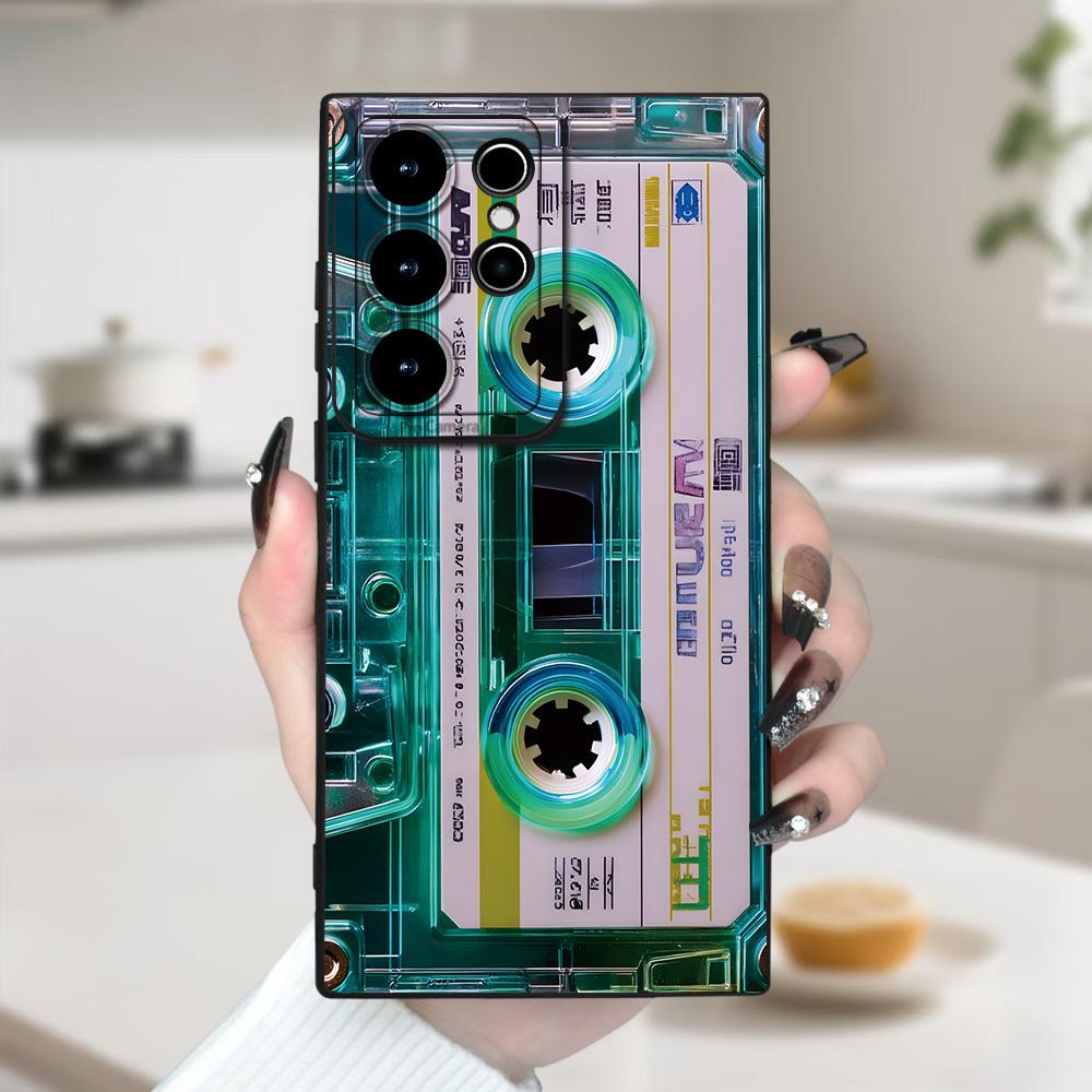

Retro Cassette Tape Printed Silicone Phone Case For Samsung Galaxy S26 S25 Ultra S24 Plus S23 S22 S21 S20 A15 A35 A54 A55 Cover Galaxy S20