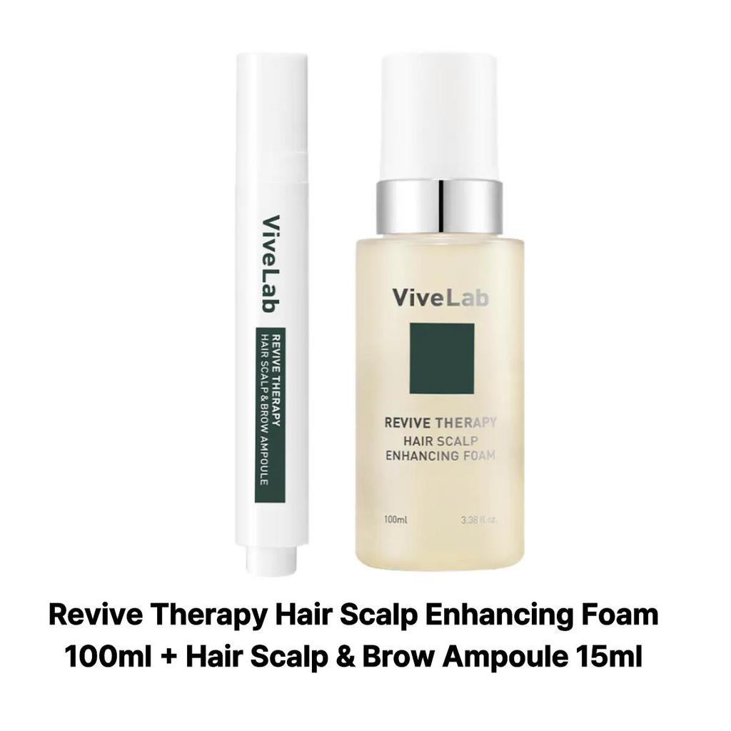 ViveLab Revive Therapy Hair Scalp Enhancing Foam 100ml /  Hair Scalp & Brow Ampoule 15ml