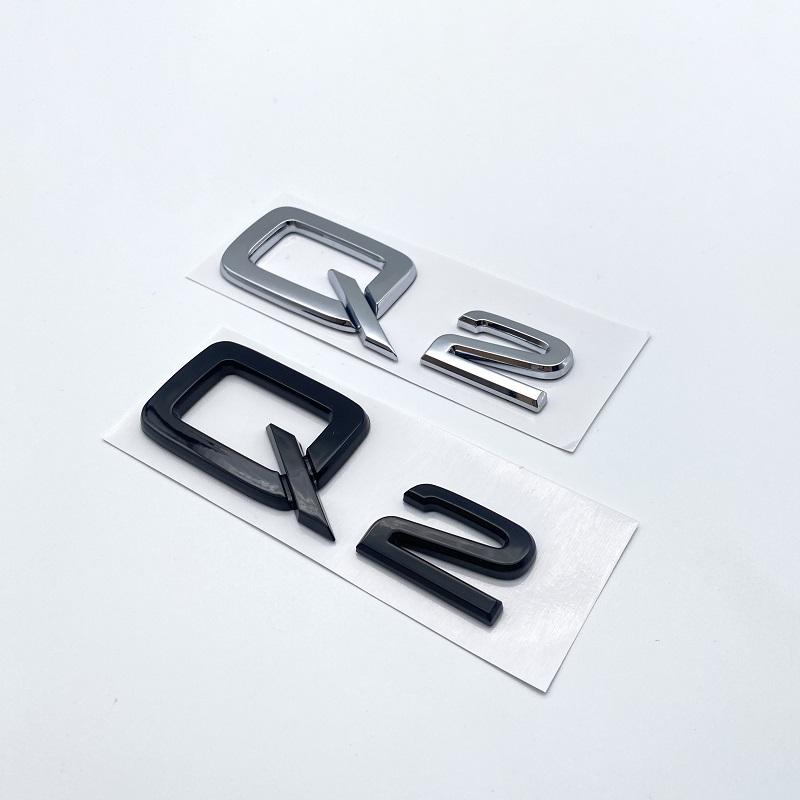 2026 3D ABS Numbers Letters Q2 Q3 Q4 Q5 Q6 Q7 Q8 Emblem for Audi Q series Car Fender Trunk Rear Logo Sticker Black Silver