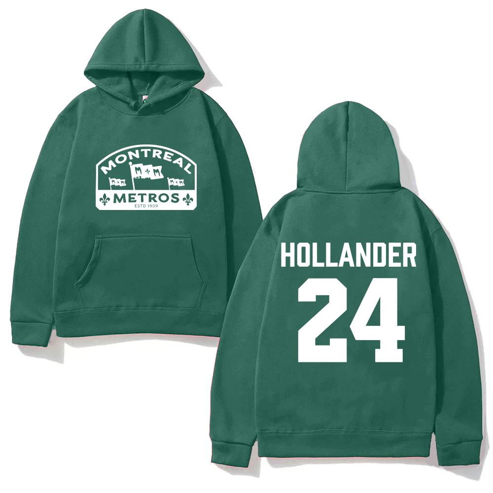 Shane Hollander 24 Montreal Metros Kapuzenpullover Heated Rivalry Grafikdruck Hoodie Locker Baumwolle Unisex Streetwear Merch Männer Frauen