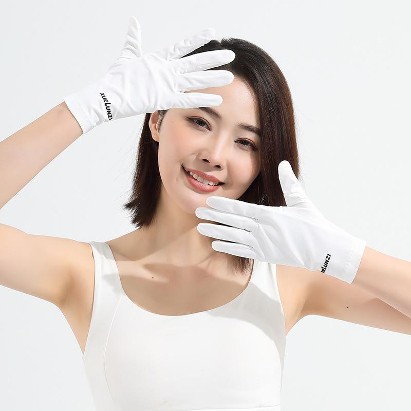 Sunscreen gloves women's UV protection spring and summer non-slip driving ice silk outdoor cycling thin original yarn sunscreen gloves