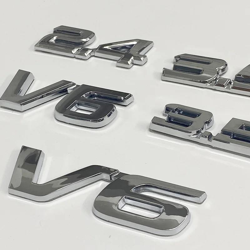3D V6 2.4 3.5 Logo Universelles Autoabzeichen Kofferraum Aufkleber Silber Für Honda City Civic Accord CRV Zubehör