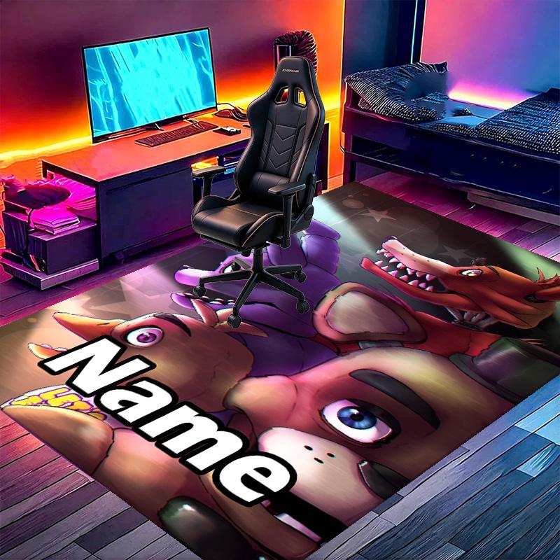 Custom Name Personalized Five Nights at Freddy's Print Carpet, Versatile Home Decor Rug, for Playroom, Apartment, Balcony, Entryway, Hallway Gift