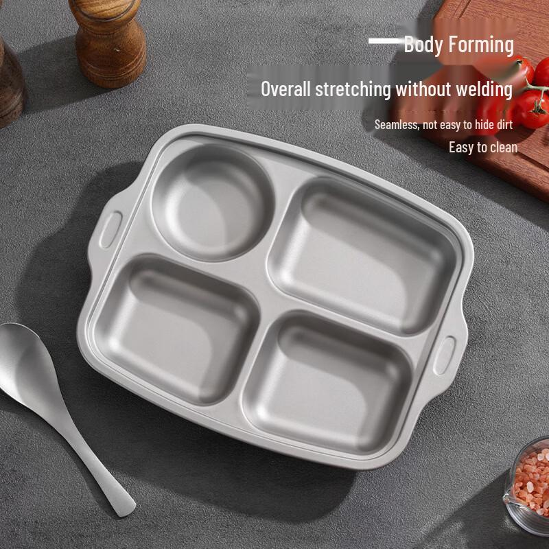 Titanium Four-Compartment Divided Meal Plate
