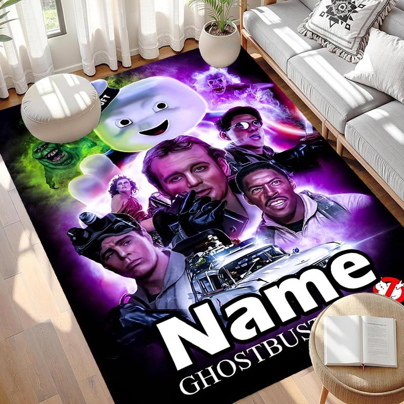 Custom Name Personalized Ghostbusters Print Carpet, Versatile Home Decor Rug, for Playroom, Apartment, Balcony, Entryway, Hallway Gift