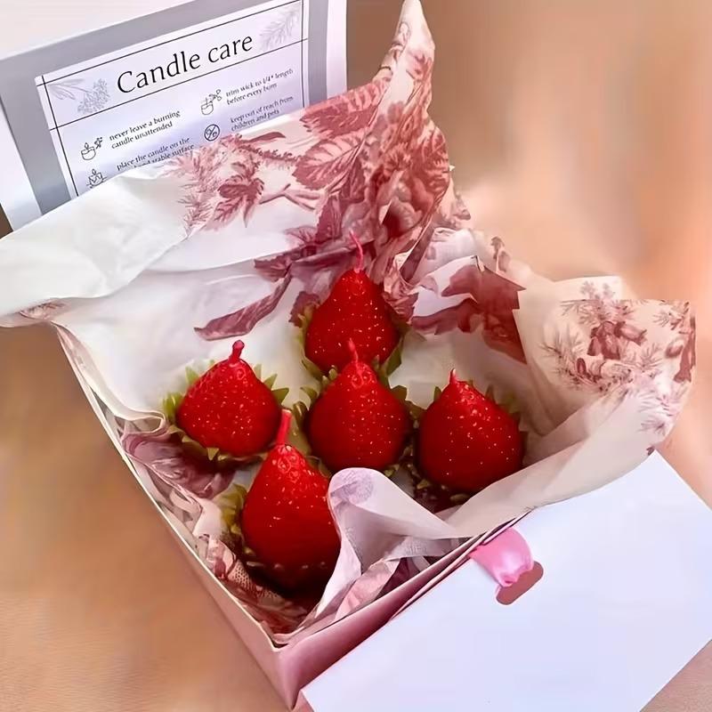 3D Strawberry Silicone Candle Mold for Aromatherapy DIY Handmade Scented Candles Perfect for Romantic Valentine's Day Party Home