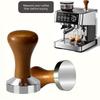Coffee Tamper 58mm Stainless Steel Espresso Accessories Solid Wood Handle Barista, Cafe Dedicated Coffee Accessories