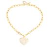 Lightweight Resin Heart Charm Necklace Adjustable Length Chain Simple Elegant Design Unisex Jewelry