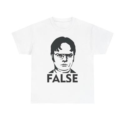 Dwight The Office Grafik T-Shirt Falsch Lustig Komödie Unisex Schweres Baumwoll-T-Shirt