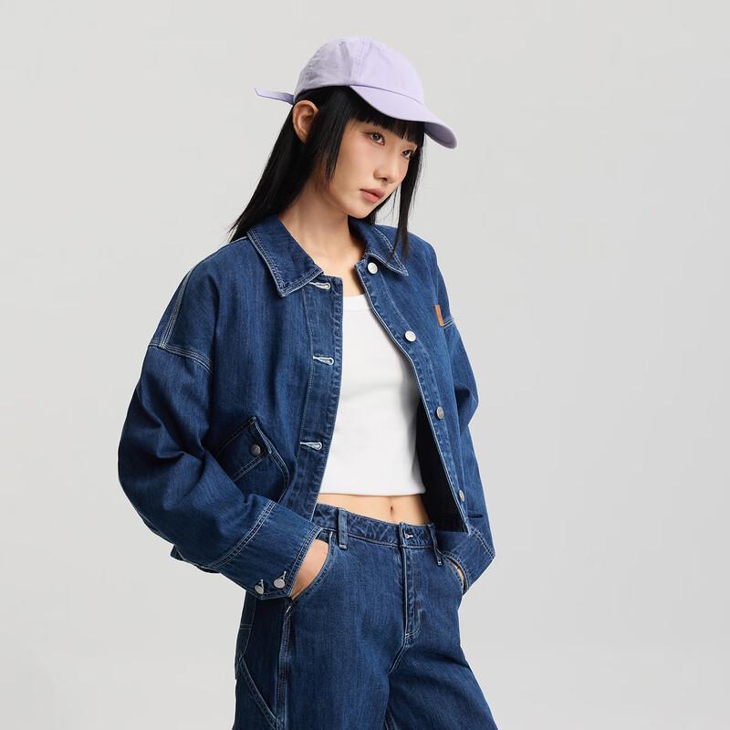 Lee Loose Fit Lapel Short Denim Jacket