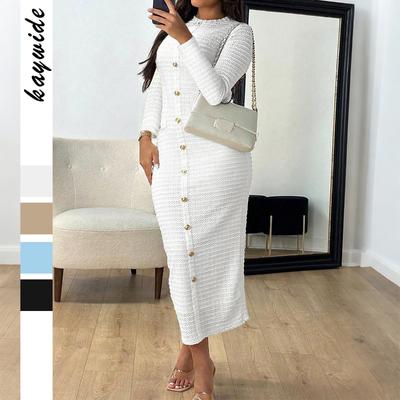 Abito Lunga Gonna Elegante con Copertura sui Fianchi da Donna Autunno e Inverno 2025