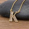 Nidin Light Luxury A-Z 26 Letters Necklace Zircon Pendant for Women Initials Name Necklace Fashion Party Wedding Jewelry Gift