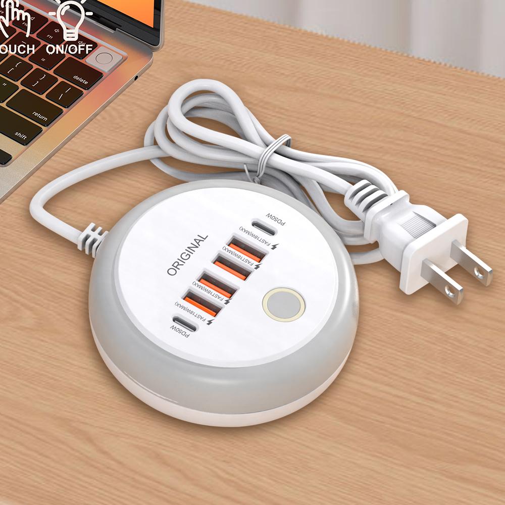 50W Fast Charger Power Strip MultiPort USB C Socket Type C Wall Charger USB HUB Phone Adapter For iPhone Xiaomi Charging Station