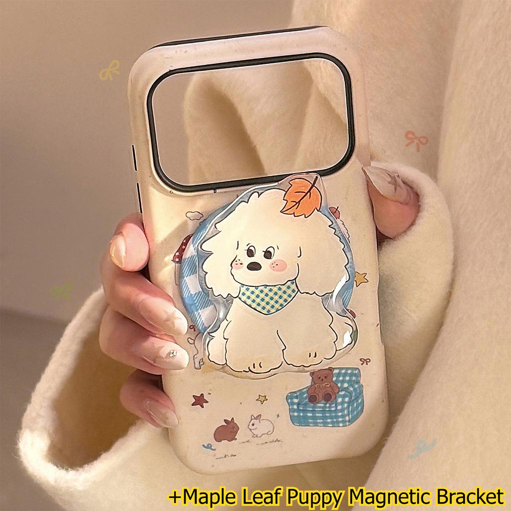Autumn Puppy Apple 17 Mobile Phone Case IPhone15 Suitable for 11 Film Magnetic Bracket 16promax Creative Mobile Phone Case