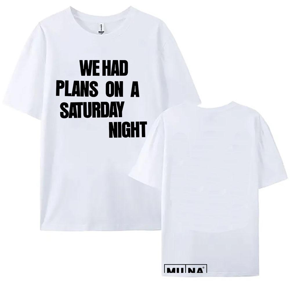

Saturday Night T-Shirt Pop Band MUNA Graphic Print Tees Short Sleeve Cotton Summer Streetwear O-neck Loose Fashion Female Shirt XS белый