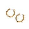 Vietnamese Gold Small Sugar Cube Crushed Earrings: Trendy Circle & Square Stud and Hoop Design