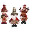 Plush Doll Stuffed Christmas Figurine Gift Xmas Standing Figurine Home Decoration for Holiday Bedroom Fireplace Office Decor