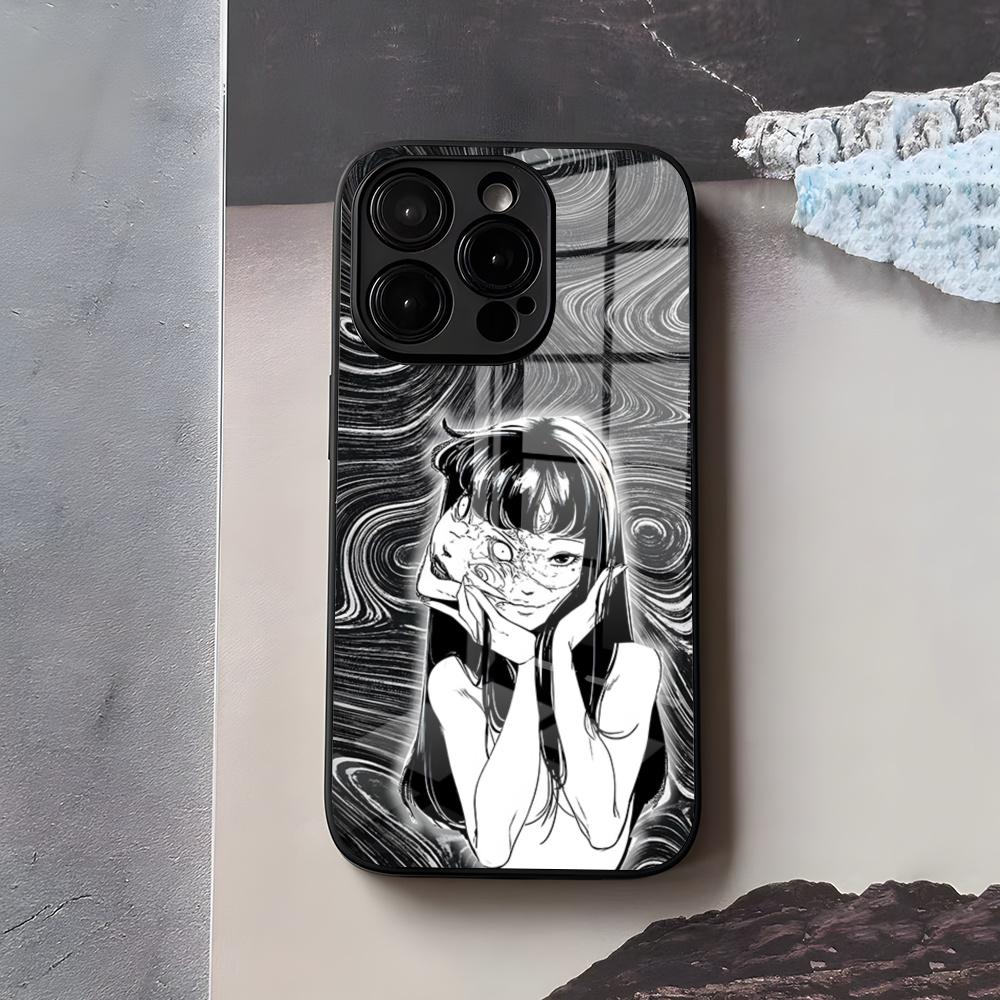 

I-Ito J-Junji T-Tomie Phone Case For IPhone 17 Air 16 E Pro Max 15 14 13 Mini 12 Pro 11 Max Plus Black Glass Cover iPhone 16
