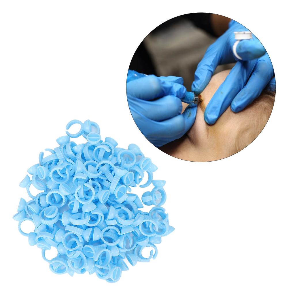 100 Stück Blumen Kleberringe Einweg Wimpern Wimpernverlängerung Klebebecher Zubehör Halter für Wimpernverlängerungen