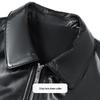 Futing Men's Genuine Leather Lapel Motorcycle Jacket