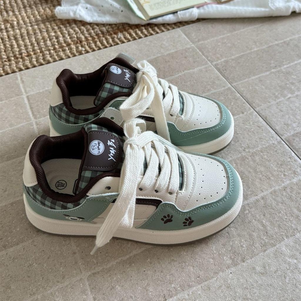 Cute puppy platform bread shoes schoolgirl autumn niche design with skirt