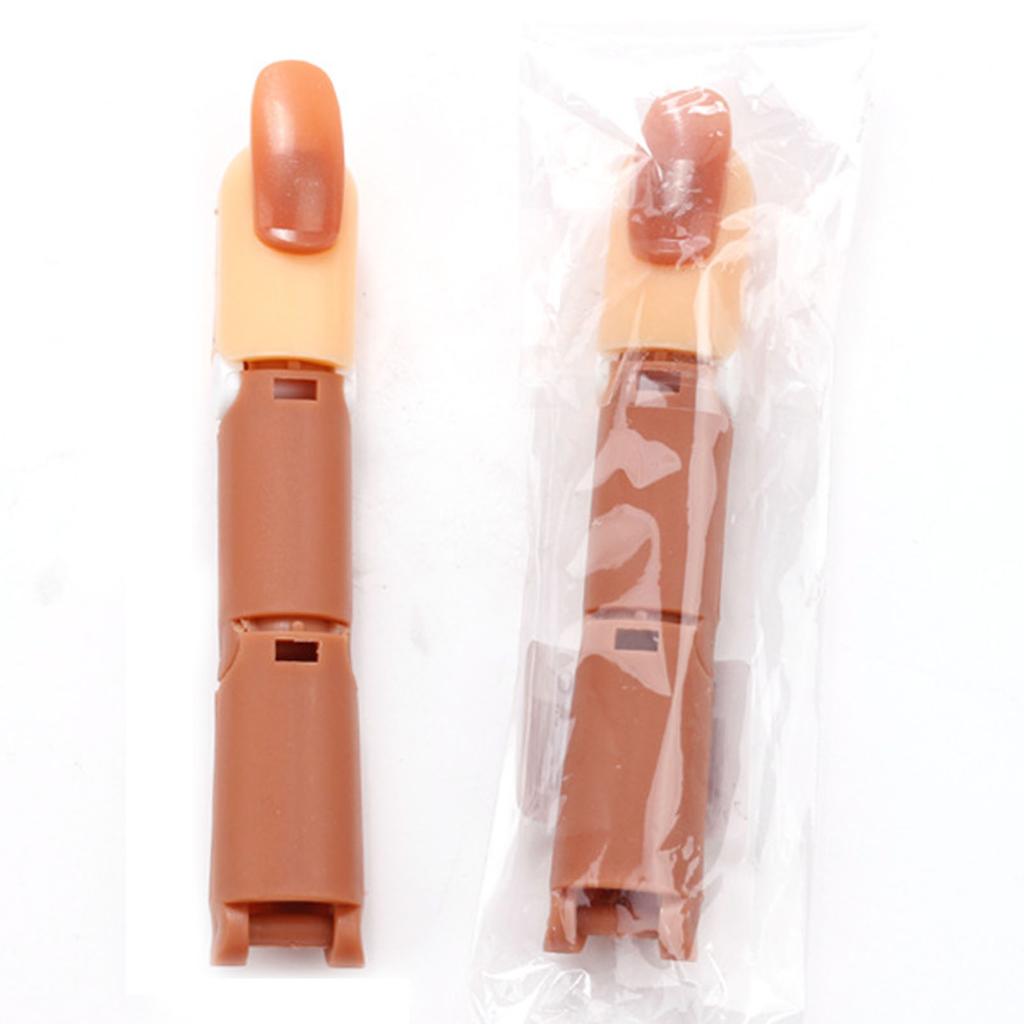 Nail Art Practice Finger Flexible Joints Fake Plastic Training Middle Finger with Base for