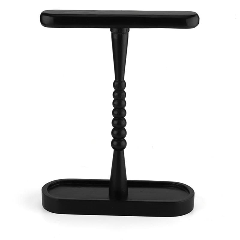 

Solid Wood Dual hanger Headphones Stand Gaming Headset Detachable Bracket Desktop Earphones Display Shelf with Storage Base чёрный