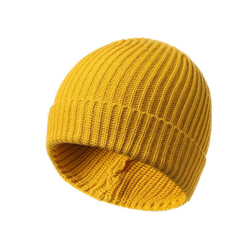 Unisex Fashion Solid Color Beanie Hat Stretch Soft Knit Cotton Cap Winter Warm Hat Couple Hat