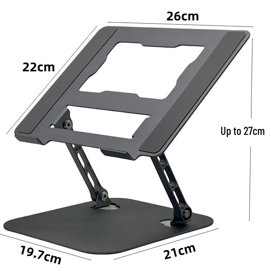 Adjustable Rotating Laptop Stand with Cooling Feature and Height Adjustment for Desktop or Office Use