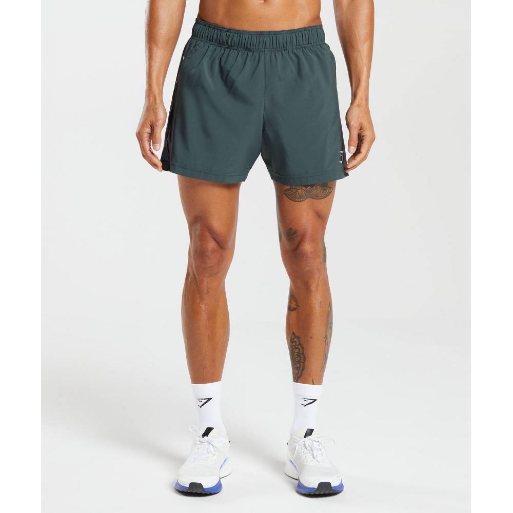 

GYMSHARK Sport 5 Shorts Fog Green Black A2A8K ECDP 3XL