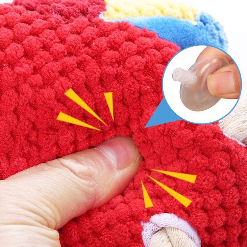 Piszcząca zabawka do żucia dla psa Pluszowa papuga Zabawka dla psa Odporna na ugryzienia Zabawka do żucia do czyszczenia zębów Zabawka dźwiękowa dla psa Szczeniak Artykuły dla zwierząt