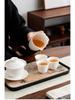 Lux Mutton Fat White Porcelain Kung Fu Tea Set: Gaiwan & Teacup with Portable Gift Box