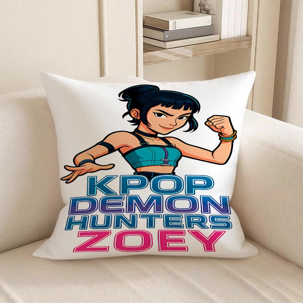KPop Demon Hunters  KPOP Demon Hunter Series Pillowcase: Colorful Character Pattern Fashion Home Decoration