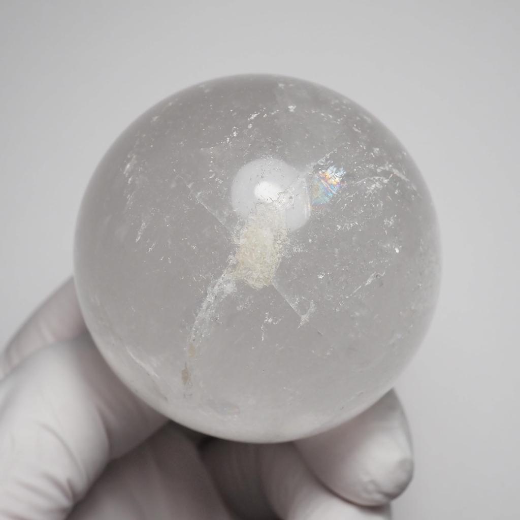 Stone Natural Mineral Crystal Sphere Quartz 4 200g [N2 Natural] (Quartz/Clear Sphere) "One-of-a-kind" Diameter Approx. 52mm,