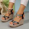 Western Style Thin Super Soft Muffin Bottom Internet Celebrity Ins Summer Wedge Sandals Female Foreign Trade Cross-border