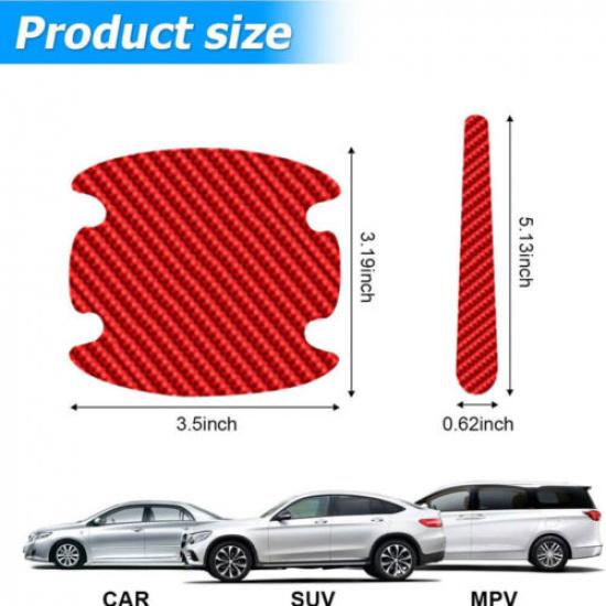 8x Red Car Door Handle Bowl Decal Anti Scratch Sticker Protector Cover Protector