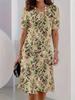 New summer mid-length dress 3D printed design casual for outings and parties