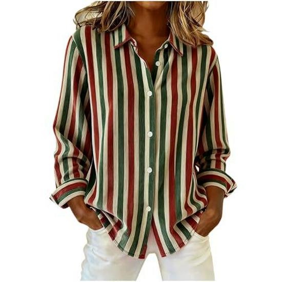 2025 Summer Women's Unique Plaid Print Long-Sleeved Shirt