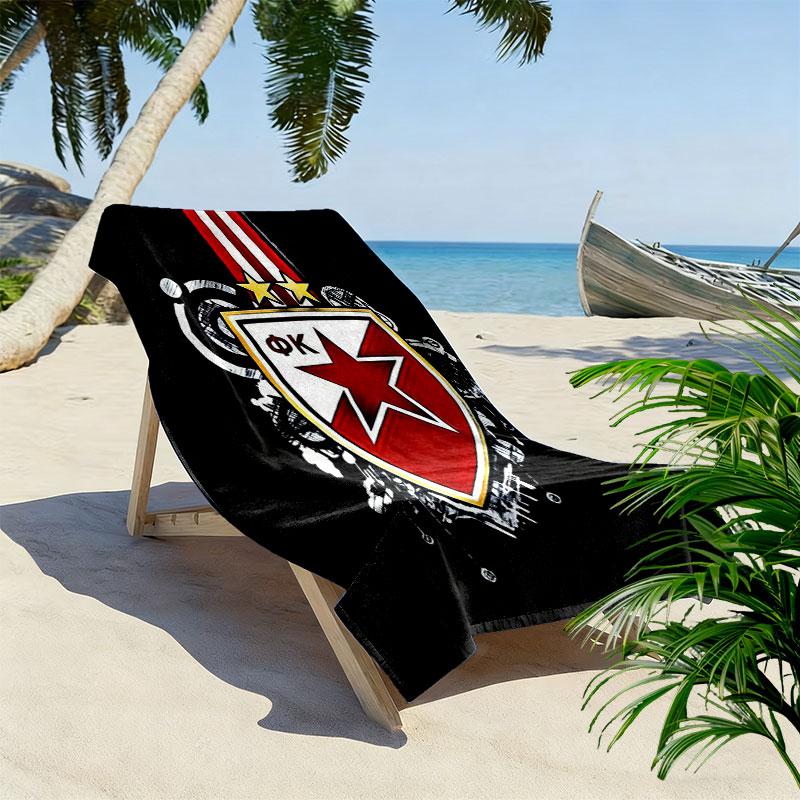 Crvena Zvezda logo Print Beach Towel, Large Soft Quick Dry Towel for Beach Camping Swimming