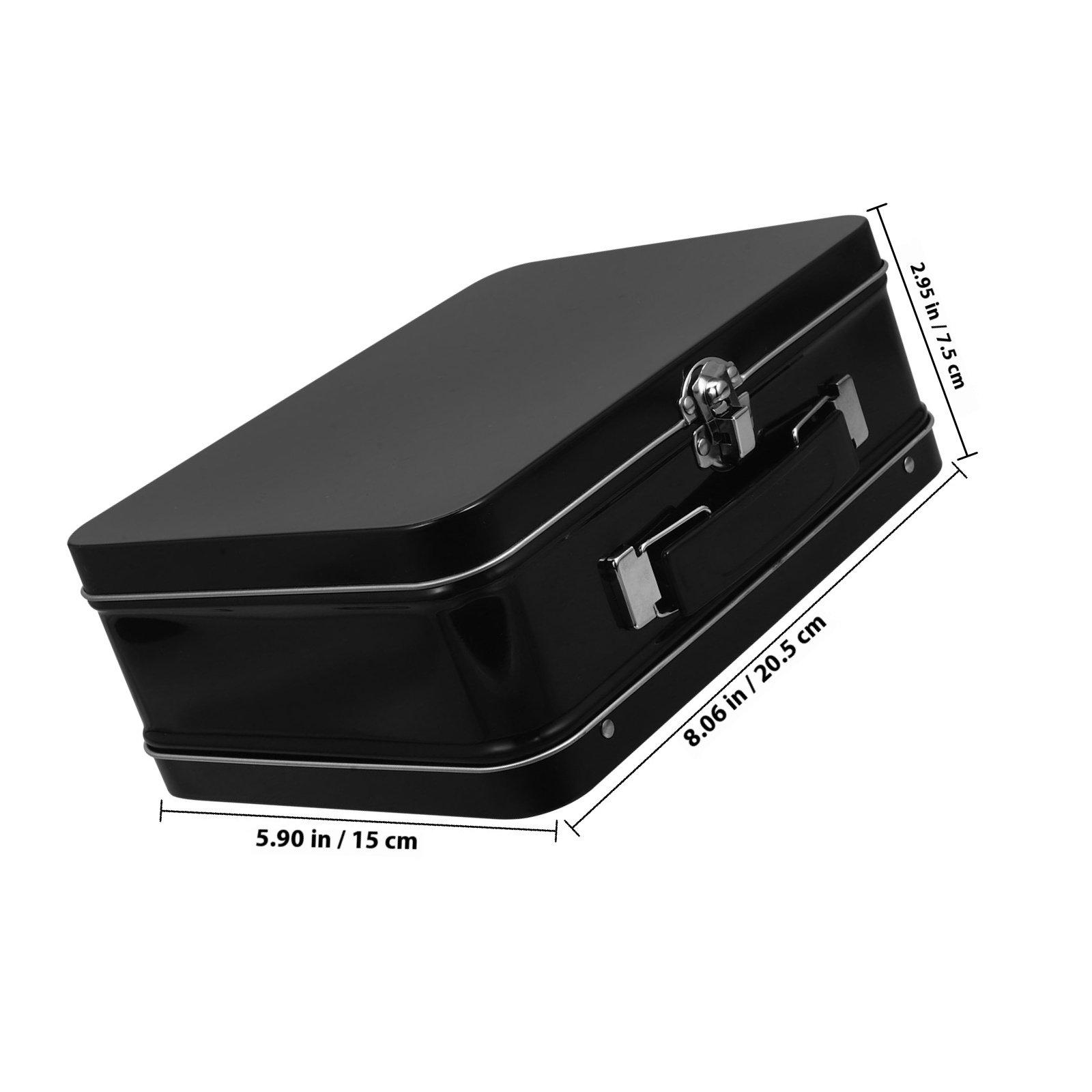 

White Iron Tin Box Handheld Large Capacity Tinplate Desktop Sundries Organizer Jewelry Storage Keepsake Box other чёрный