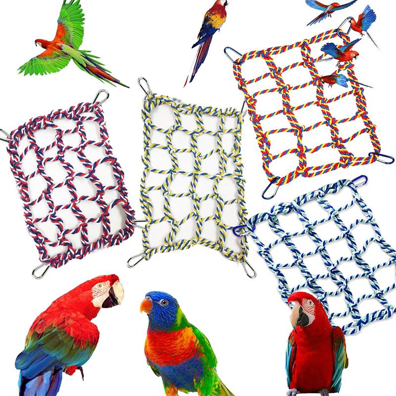 1Pcs Fun Hanging Play Sleep Gear Trending Pet Hammock Net Sturdy Braided Bed For Small Pets Parrots Guinea Pigs