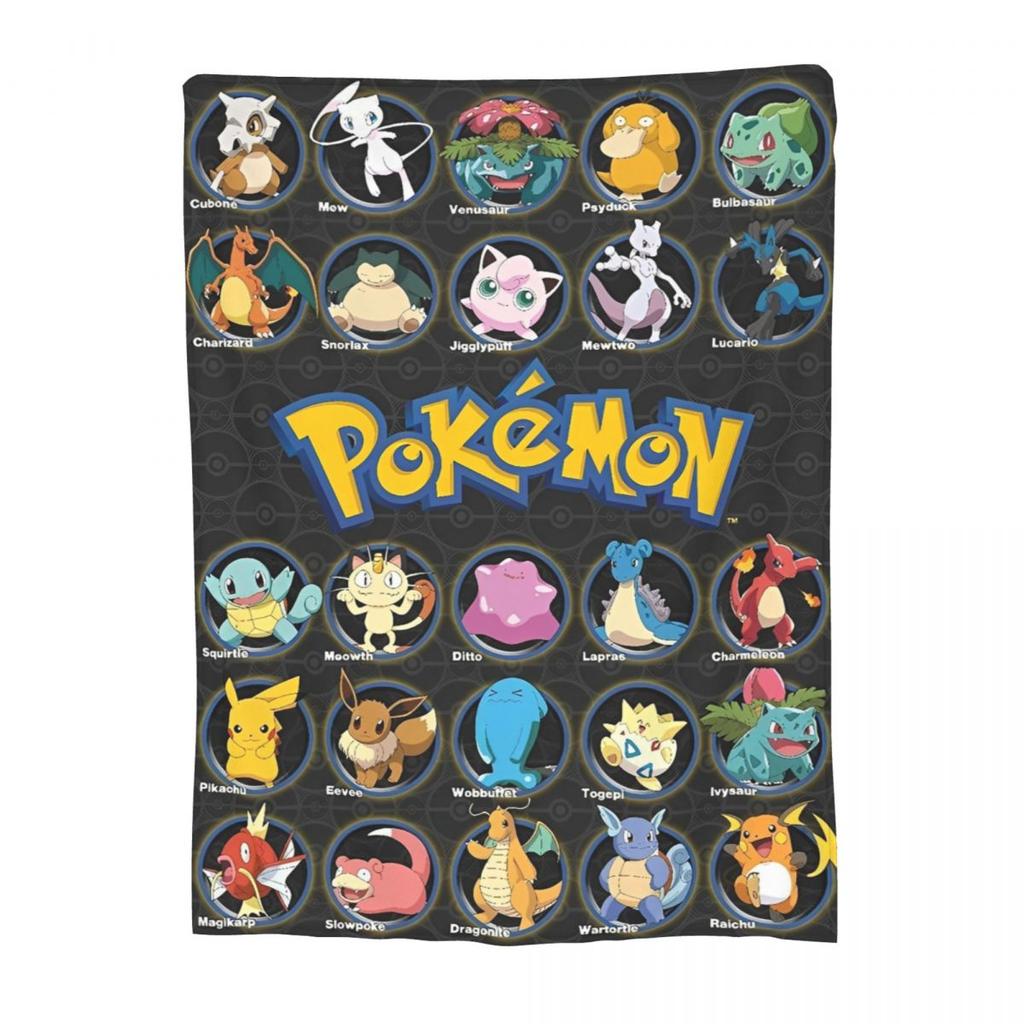 Pokemoned Pikachu Cartoon Fleece Blankets Funny Throw Blankets for Bed Sofa Couch 200x150cm Bedspreads